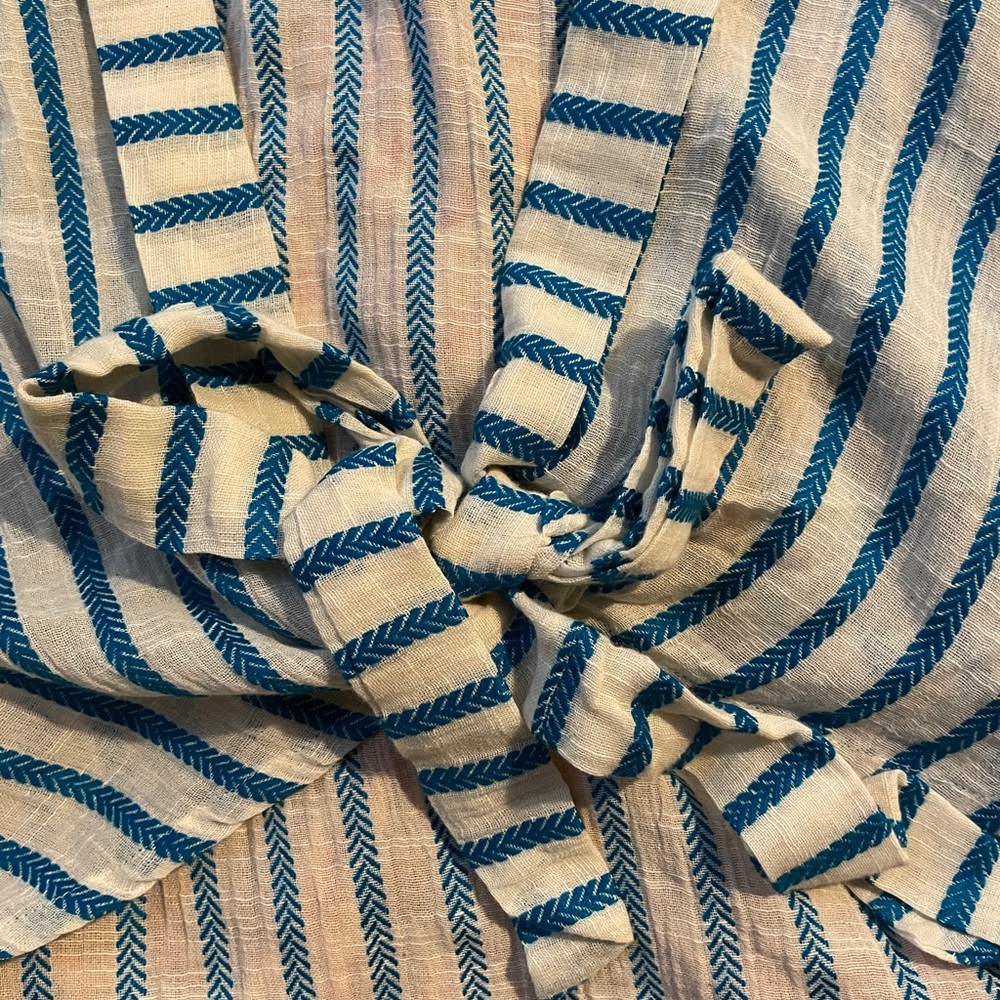 Free People Bow Arrow Tie Front Kimono Blue - Picture 4 of 6